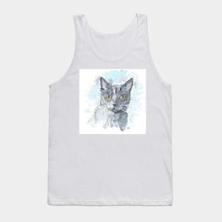 Russian Blue cat painting Tank Top